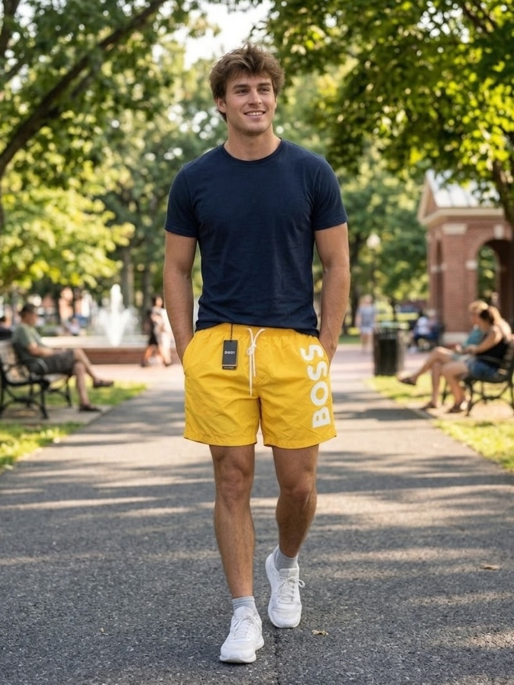 HUGO BOSS Octopus Swim Shorts Yellow NWT – Designer Swim Trunks